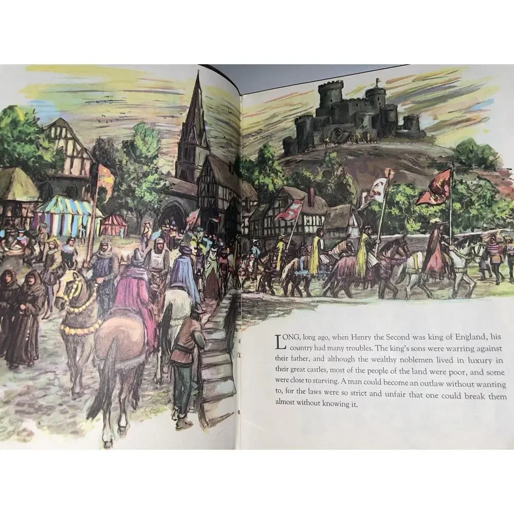 Vintage Dandelion Library Book 2 in 1 Pinocchio & Adventures of Robin Hood 1946